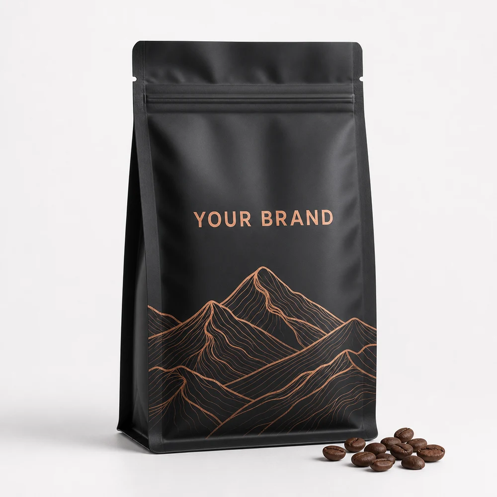 Custom Flat Bottom Coffee Bags