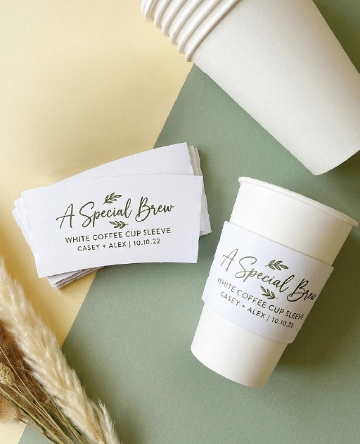 White Coffee Cup Sleeves